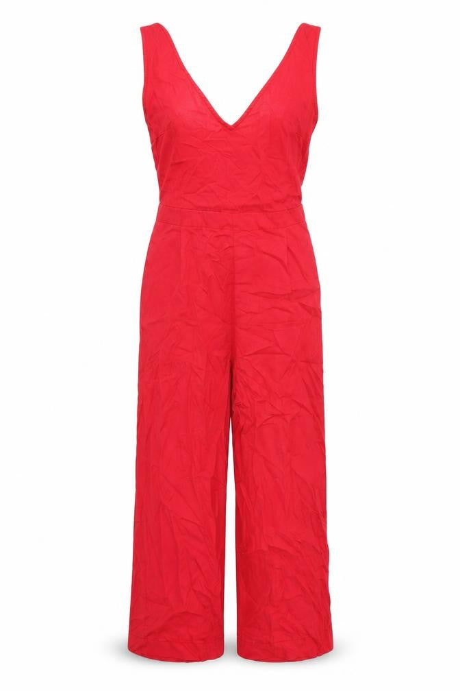NEXT Womens Red Lyocell Jumpsuit One-Piece Size 6 L25 in Tie