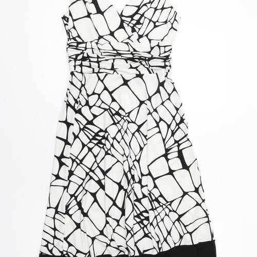 Principles Womens Black Geometric Polyester Tank Dress Size 10 V-Neck Pullover