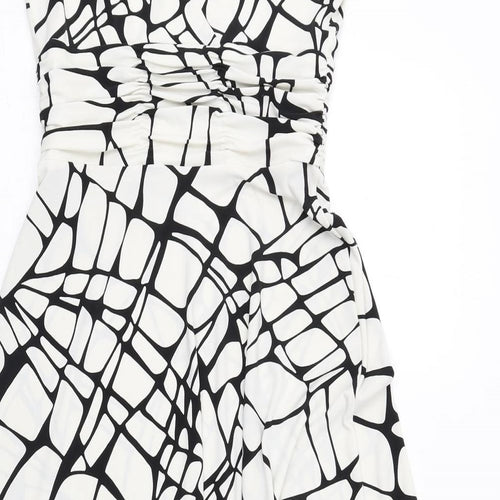 Principles Womens Black Geometric Polyester Tank Dress Size 10 V-Neck Pullover