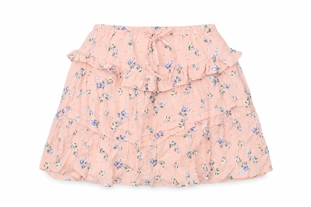 ASOS Womens Pink Floral Cotton A-Line Skirt Size 8