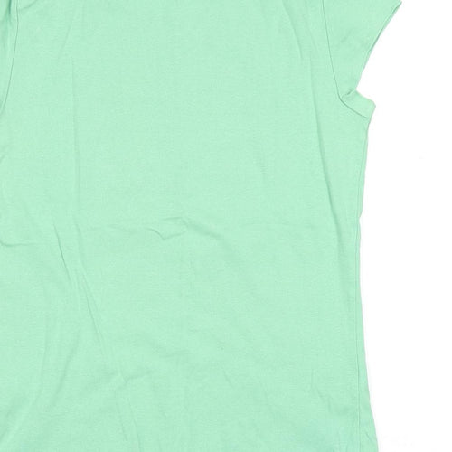 Tommy Hilfiger Womens Green 100% Cotton Basic T-Shirt Size M Round Neck