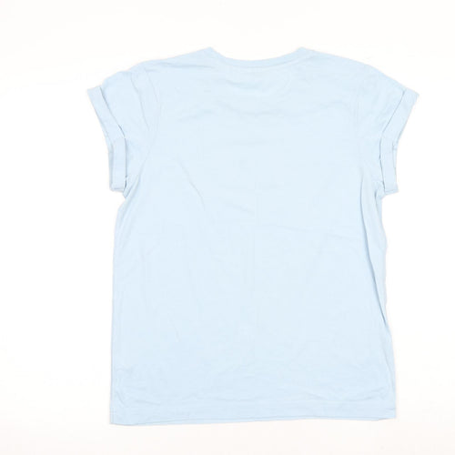 Jack Wills Womens Blue 100% Cotton Basic T-Shirt Size 6 Round Neck