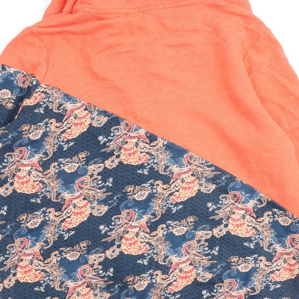 Joe Browns Womens Orange Geometric Cotton Full Zip Hoodie Size 16 Zip