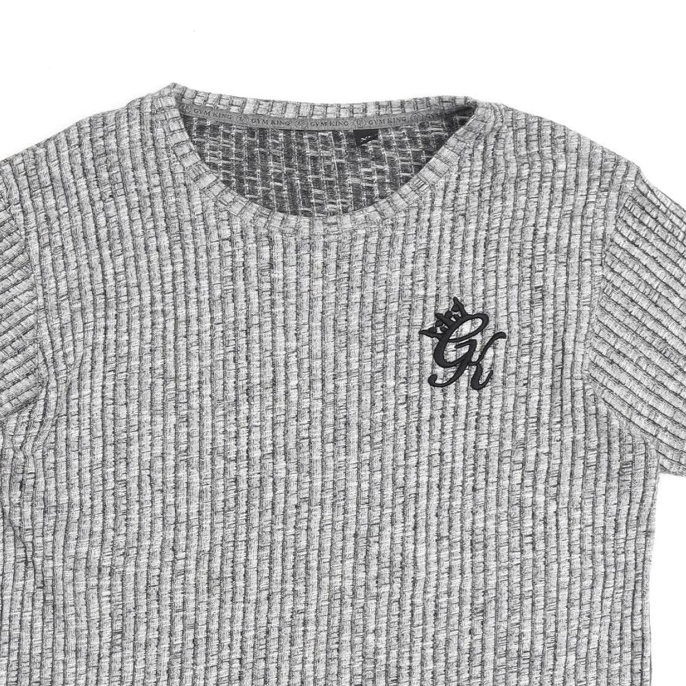 Gym King Mens Grey Viscose T-Shirt Size XL Roll Neck