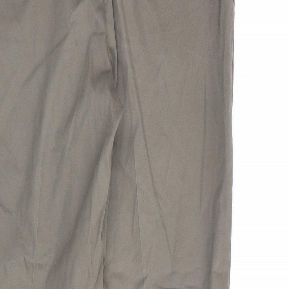 DOCKERS Mens Brown Cotton Trousers Size 32 in L32 in Regular Zip