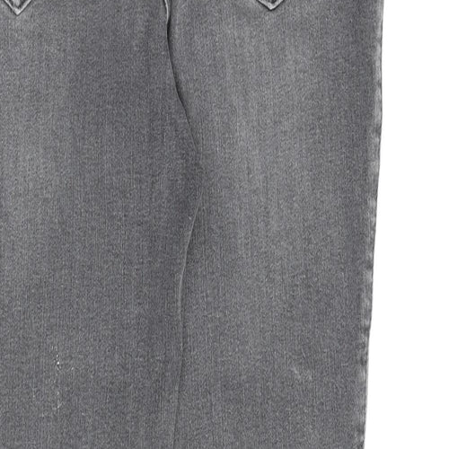 NEXT Womens Grey Cotton Skinny Jeans Size 12 L28 in Regular Zip