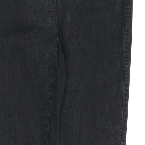 NEXT Womens Black Cotton Straight Jeans Size 10 L28 in Regular Zip