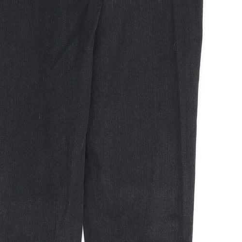 NEXT Womens Black Cotton Straight Jeans Size 10 L28 in Regular Zip