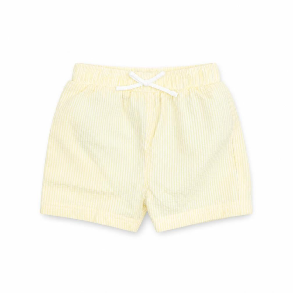Marks and Spencer Baby Yellow Striped Cotton Cropped Jeans Size 9-12 Months Drawstring