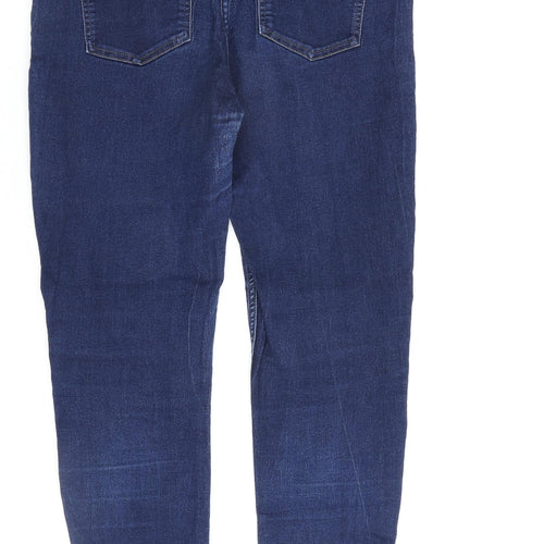 NEXT Womens Blue Cotton Skinny Jeans Size 12 L29 in Regular Zip