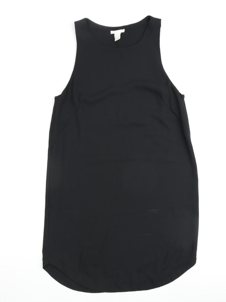 H&M Womens Black Polyester A-Line Size 8 Round Neck Pullover