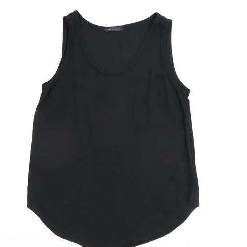 Marks and Spencer Womens Black Polyester Basic Tank Size 10 Round Neck