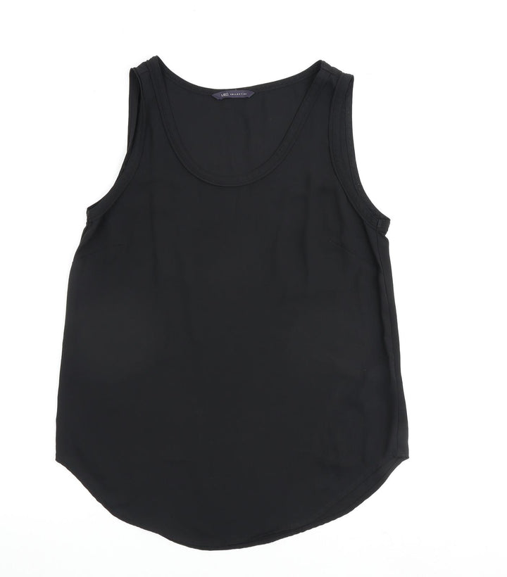 Marks and Spencer Womens Black Polyester Basic Tank Size 10 Round Neck