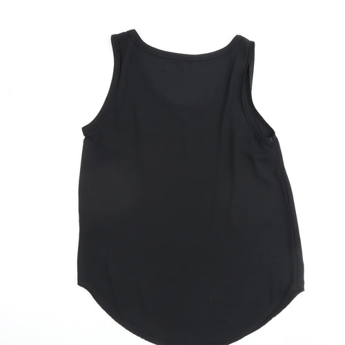 Marks and Spencer Womens Black Polyester Basic Tank Size 10 Round Neck