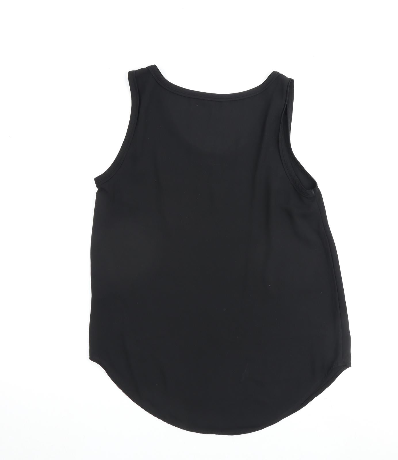 Marks and Spencer Womens Black Polyester Basic Tank Size 10 Round Neck