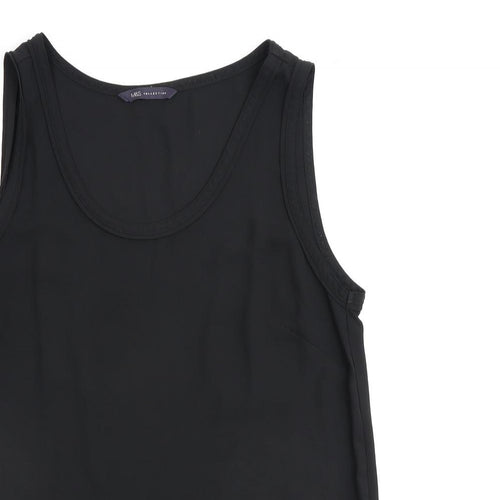 Marks and Spencer Womens Black Polyester Basic Tank Size 10 Round Neck