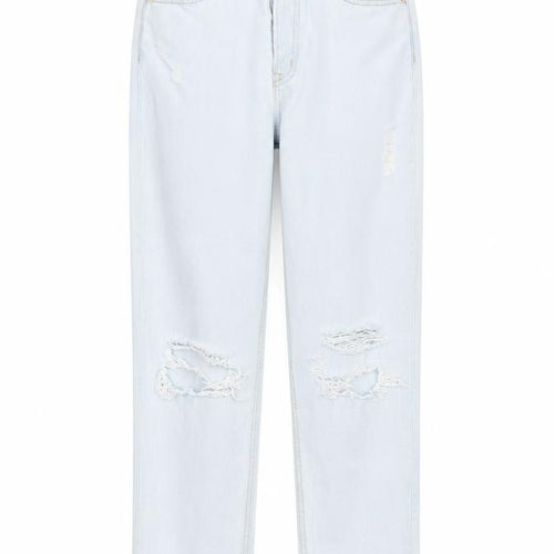 H&M Womens Blue Cotton Straight Jeans Size 6 L26 in Regular Zip