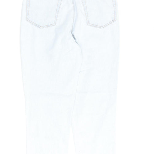 H&M Womens Blue Cotton Straight Jeans Size 6 L26 in Regular Zip