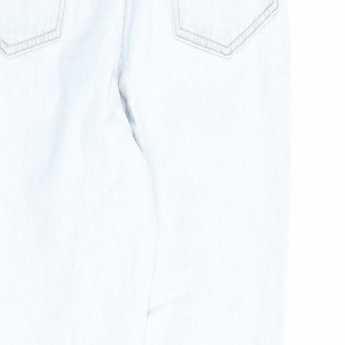 H&M Womens Blue Cotton Straight Jeans Size 6 L26 in Regular Zip