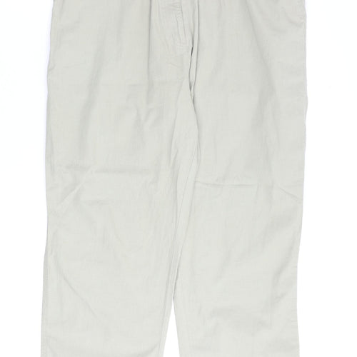 Bonmarché Womens Beige Cotton Trousers Size 20 L28 in Regular