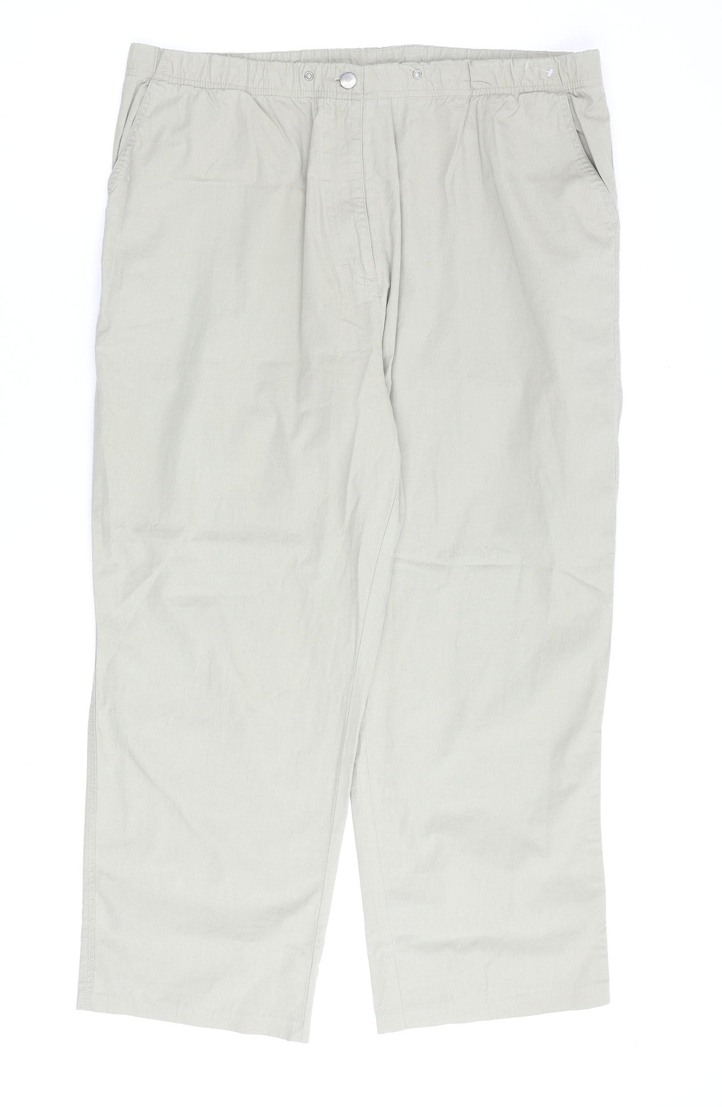 Bonmarché Womens Beige Cotton Trousers Size 20 L28 in Regular