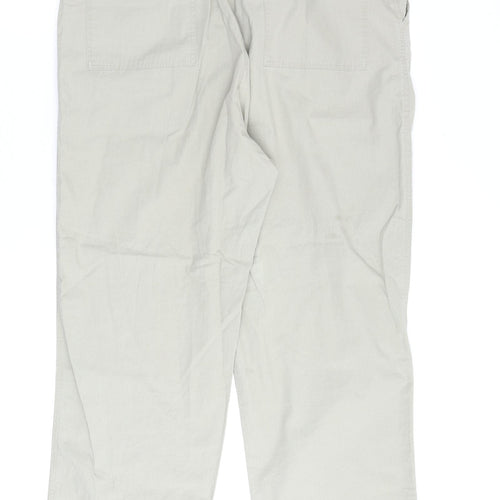 Bonmarché Womens Beige Cotton Trousers Size 20 L28 in Regular