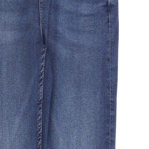 Marks and Spencer Womens Blue Cotton Straight Jeans Size 10 L30 in Regular Zip
