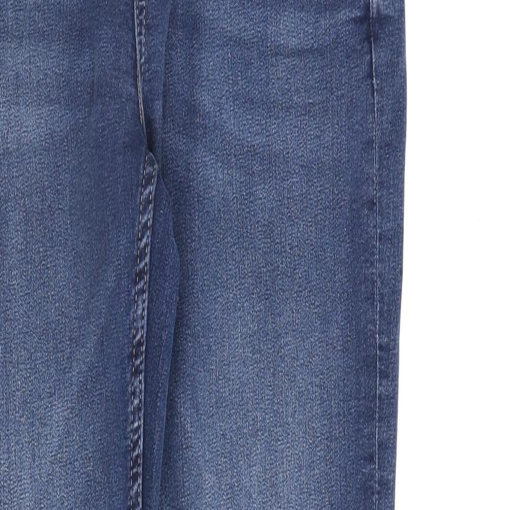 Marks and Spencer Womens Blue Cotton Straight Jeans Size 10 L30 in Regular Zip