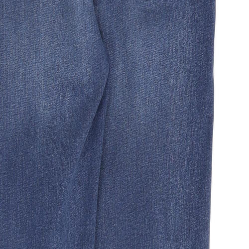 Marks and Spencer Womens Blue Cotton Straight Jeans Size 10 L30 in Regular Zip