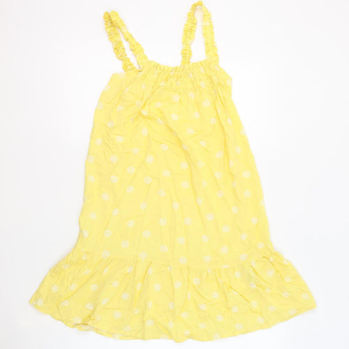 Marks and Spencer Womens Yellow Geometric Viscose Top Dress Size 6 - Sea Shells