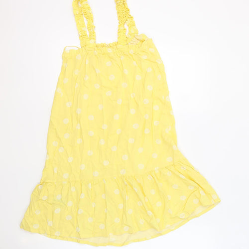 Marks and Spencer Womens Yellow Geometric Viscose Top Dress Size 6 - Sea Shells