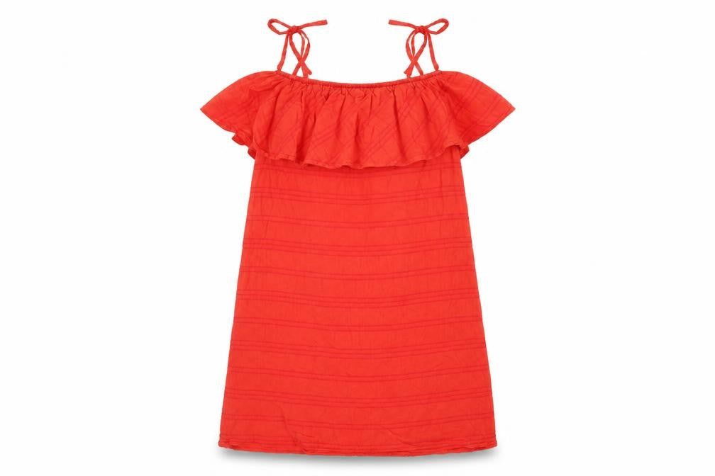 Front view of Target women’s red cotton mini, size UK 12, square neck tie - layered