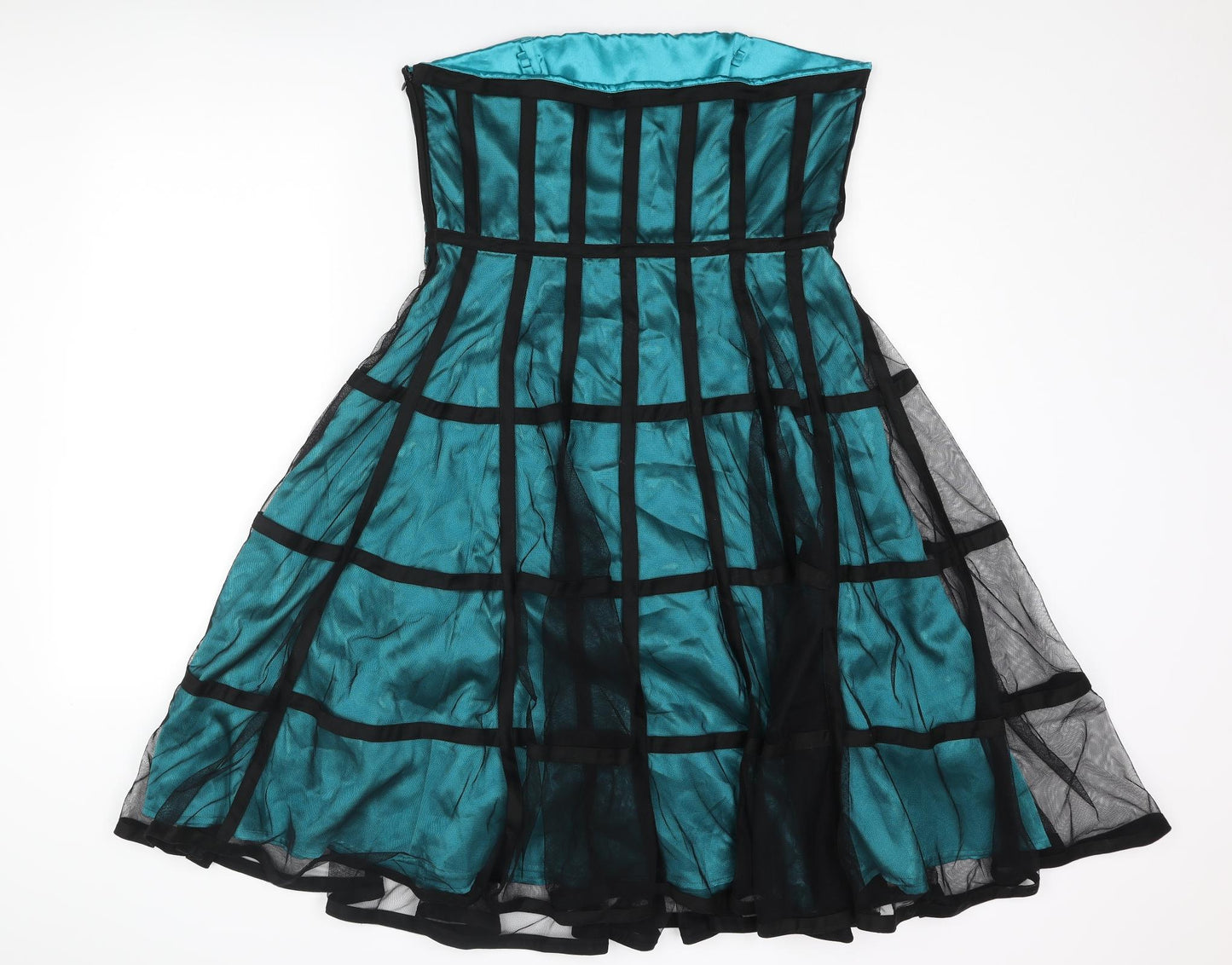 Teatro Womens Blue Polyester Fit & Flare Size 14 Sweetheart Zip - Layered