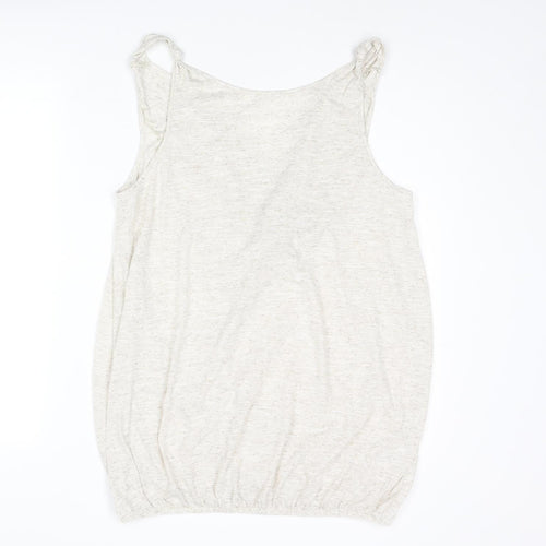 NEXT Womens Beige Polyester Camisole Blouse Size 10 Scoop Neck - Knot Strap Cowl Back
