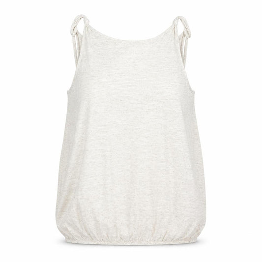 Front view of Next women’s beige polyester camisole blouse, size UK 10, scoop neck - knot strap cowl back