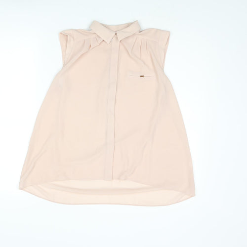 Dorothy Perkins Womens Pink Polyester Camisole Blouse Size 10 Collared