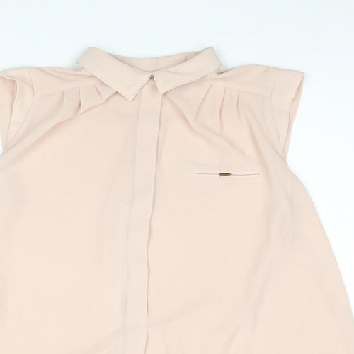 Dorothy Perkins Womens Pink Polyester Camisole Blouse Size 10 Collared