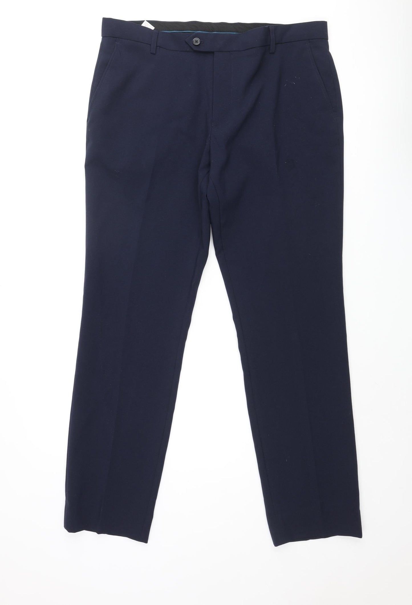 NEXT Mens Blue Polyester Dress Pants Trousers Size 36 in L31 in Regular Zip