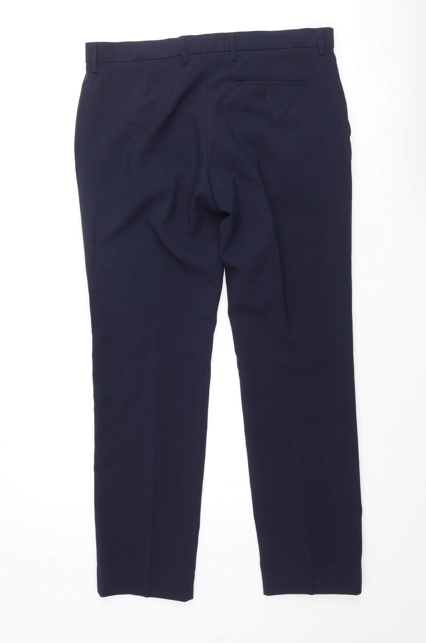 NEXT Mens Blue Polyester Dress Pants Trousers Size 36 in L31 in Regular Zip