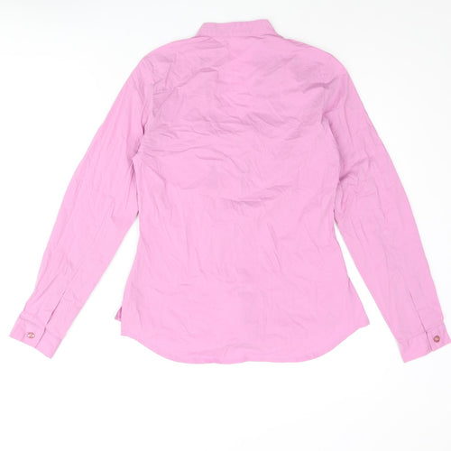 Sticky Fingers Womens Pink Polyester Basic Button-Up Size 10 V-Neck