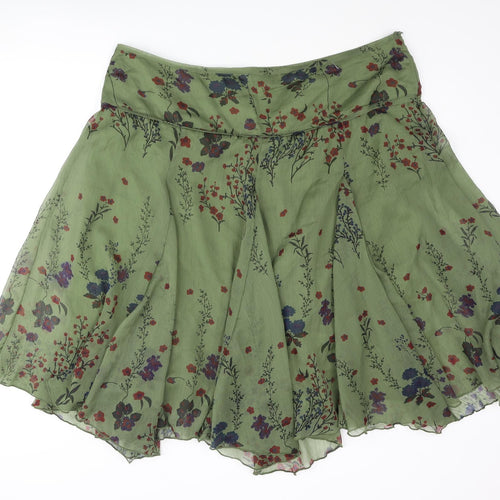 Joe Browns Womens Green Polyester Flare Skirt Size 22 Zip