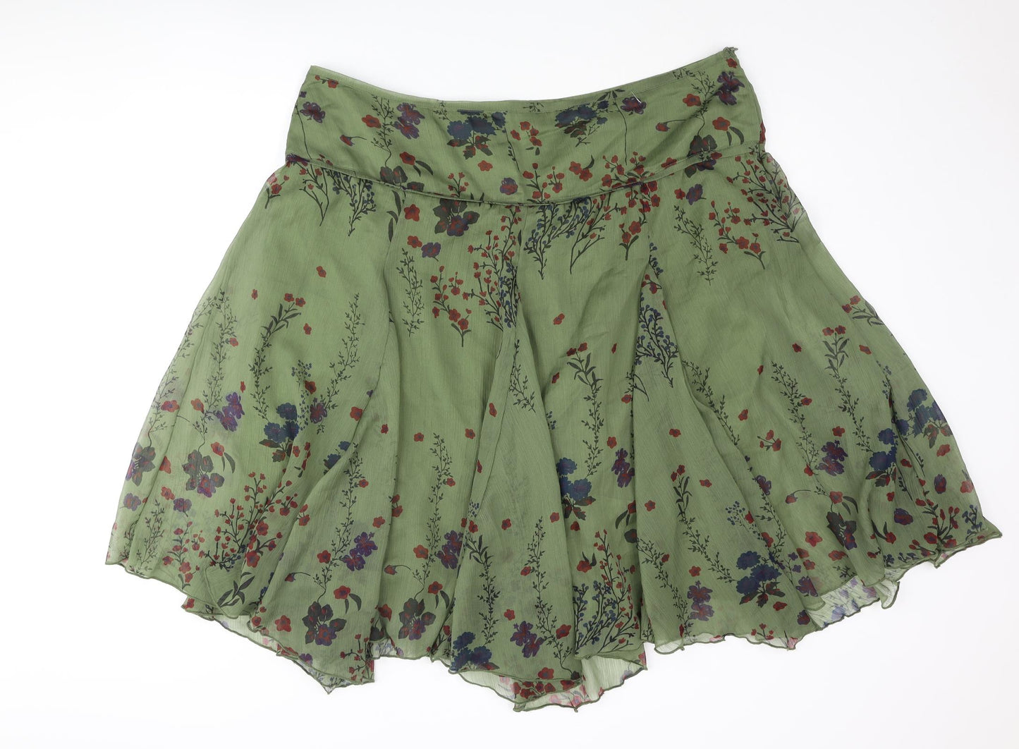 Joe Browns Womens Green Polyester Flare Skirt Size 22 Zip