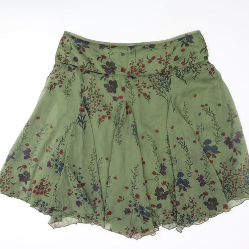 Joe Browns Womens Green Polyester Flare Skirt Size 22 Zip