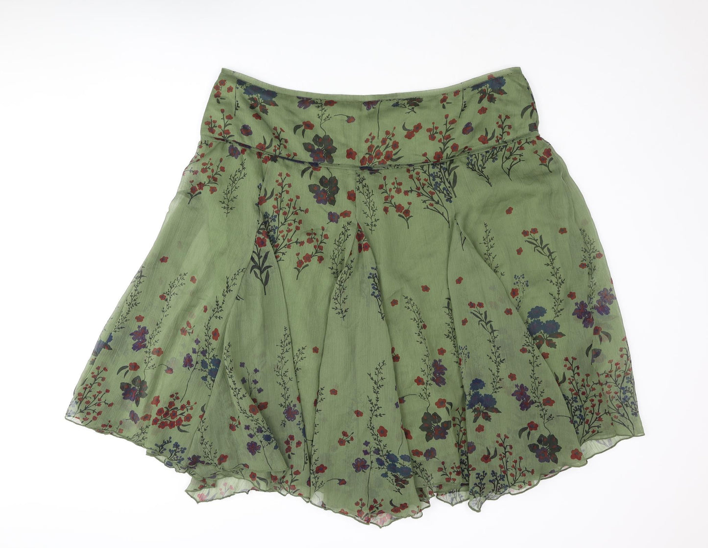 Joe Browns Womens Green Polyester Flare Skirt Size 22 Zip