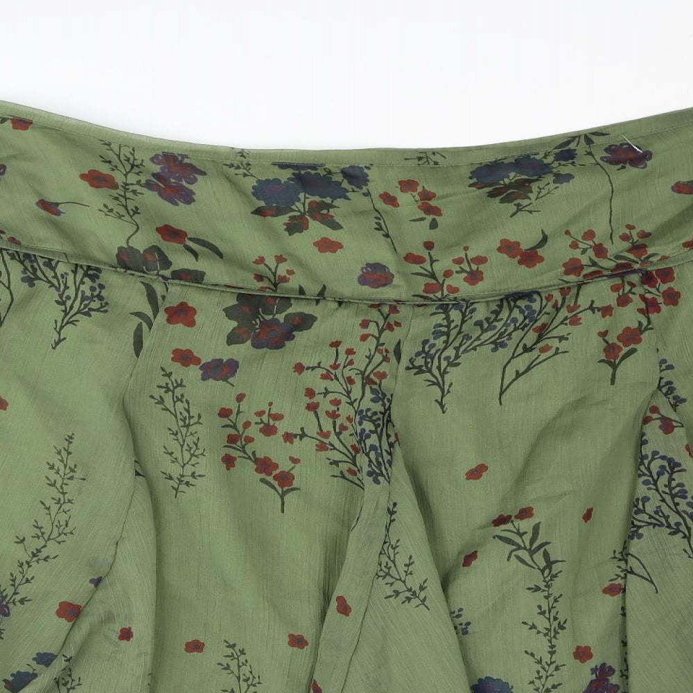 Joe Browns Womens Green Polyester Flare Skirt Size 22 Zip