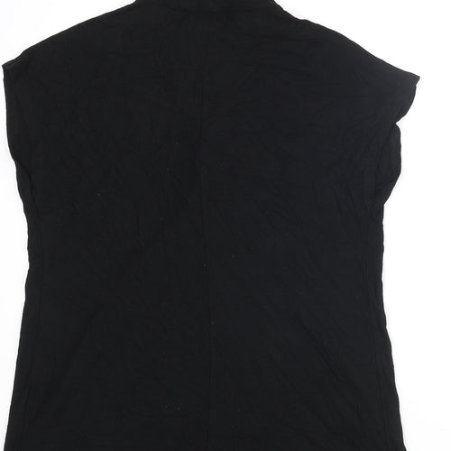 NEXT Womens Black Viscose Basic Blouse Size 12 V-Neck
