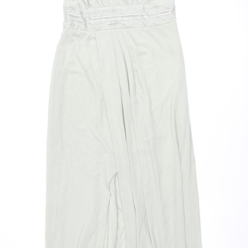 TFNC Womens Green Polyester Maxi Size 12 V-Neck Zip - Lace Detail
