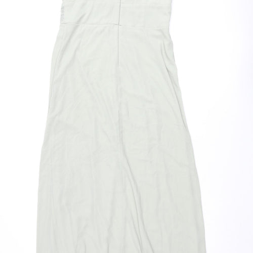 TFNC Womens Green Polyester Maxi Size 12 V-Neck Zip - Lace Detail