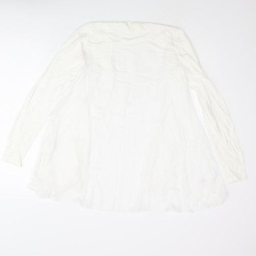 NEXT Womens Ivory Cotton Kimono Blouse Size 8 V-Neck
