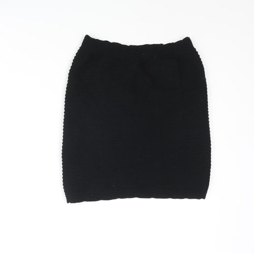 Topshop Womens Black Polyester Bandage Skirt One Size - Textured